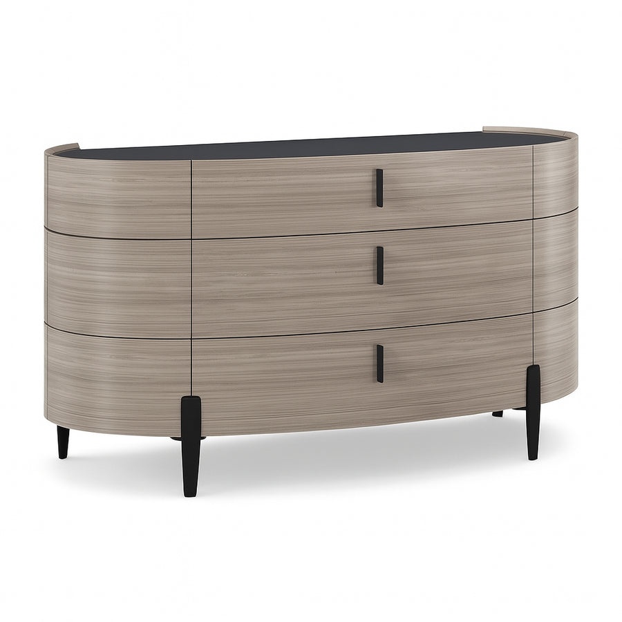 BROOKS Two Tone Modern Curved Dresser Dresser