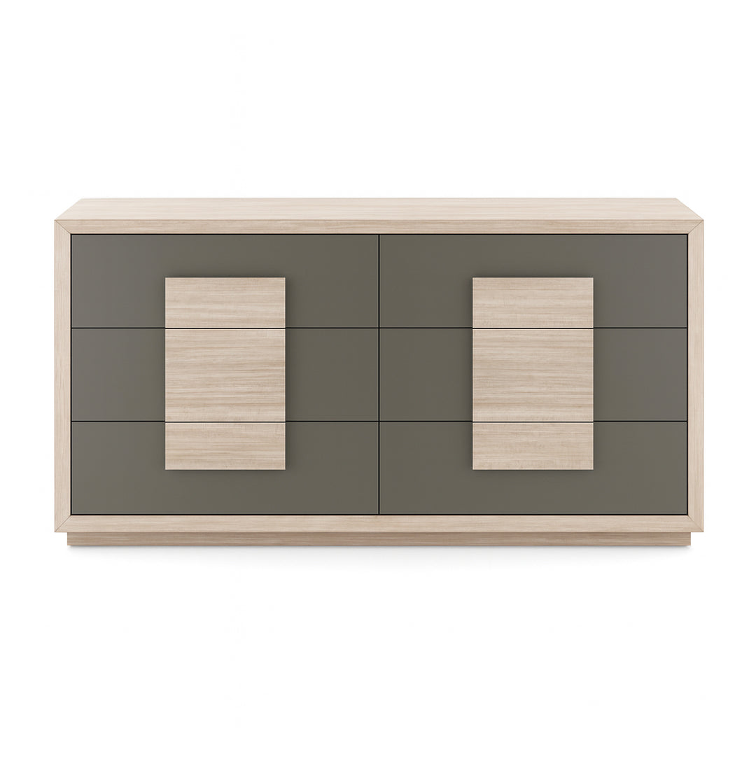 RENALDO Beige & Graphite 6-Drawer Dresser