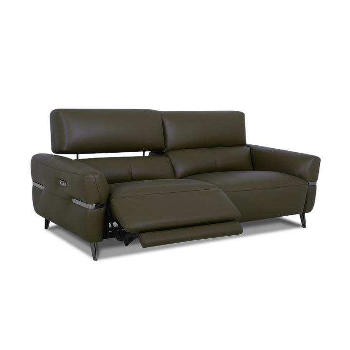 ALARIC Dark Olive Leather Sofa