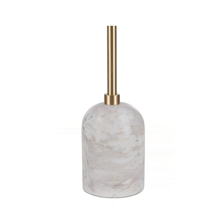 A white and gold candle holder made of iron, isolated on a white background.
