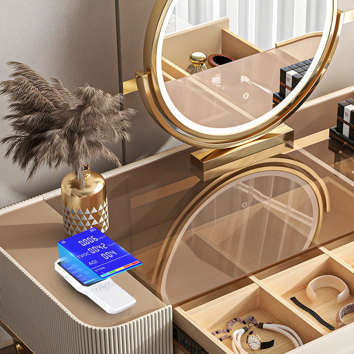 VIRELLE Gold Framed Makeup Mirror with Touch Control