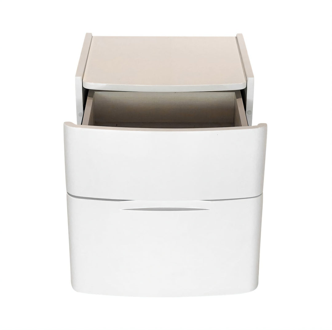 LUMIA Gloss White Nightstand