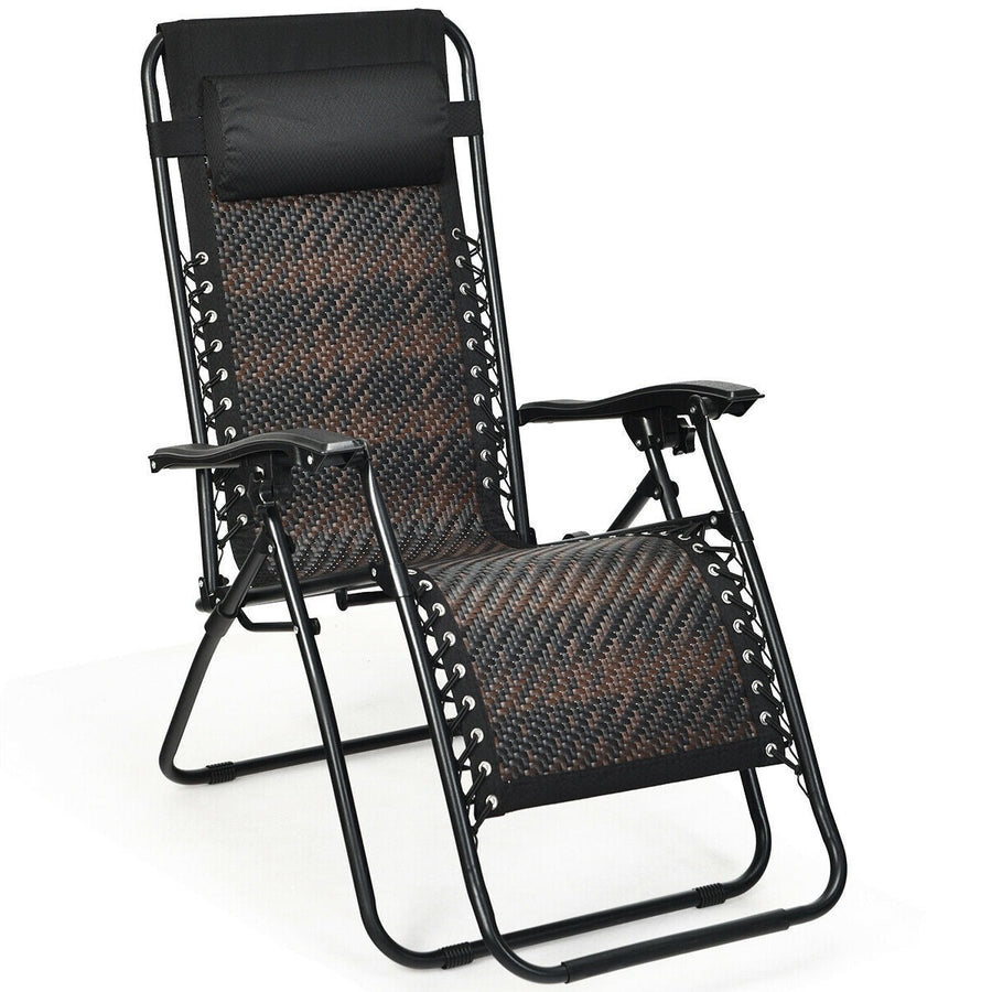 RIVER Rattan Zero Gravity Chair with Pillow Brown