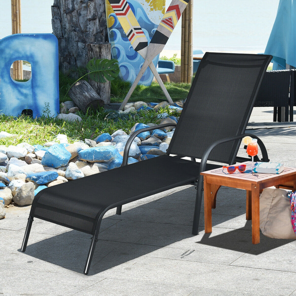 FORREST Adjustable Patio Chaise Lounge with Backrest