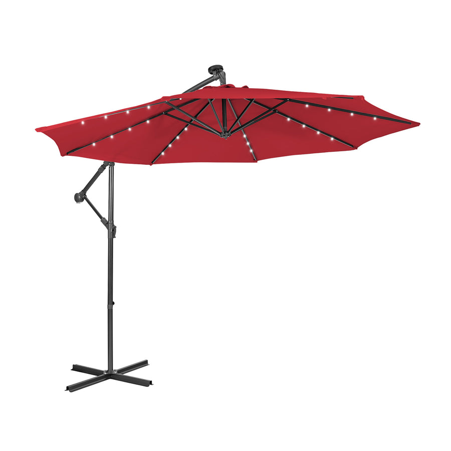 SAGE 10-Ft Solar Patio Umbrella Red