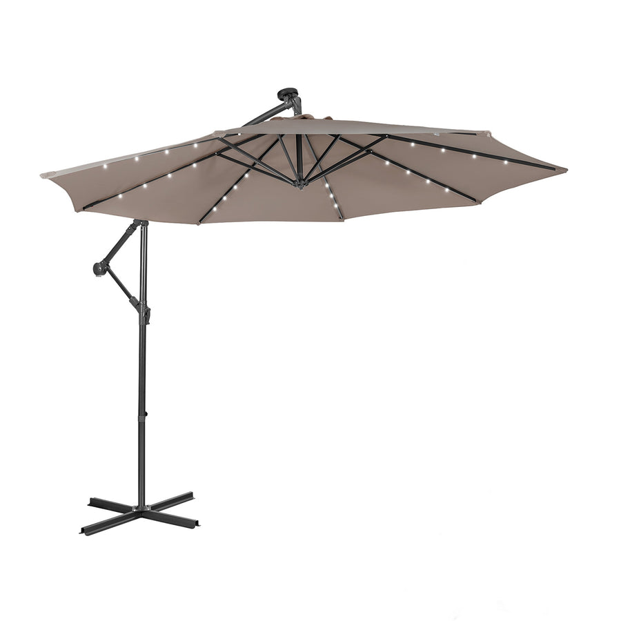 SAGE 10-Ft Solar Patio Umbrella Brown