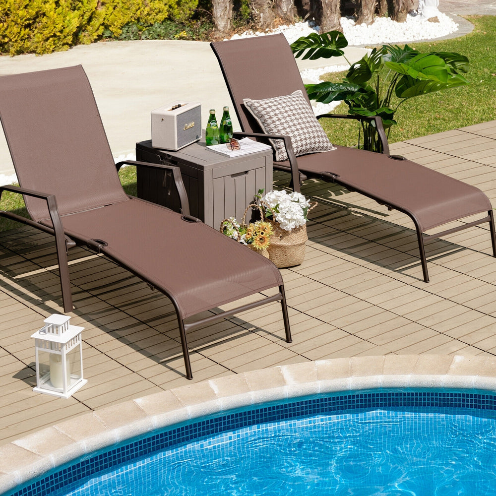 SIERRA Patio Folding Chaise Lounge with Adjustable Back