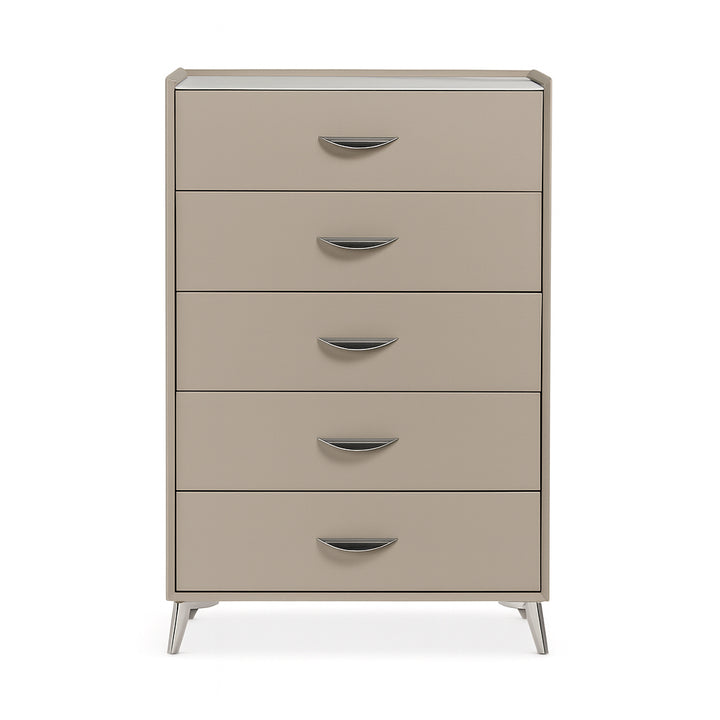 BM 002-1 Light Grey & Silver Leatherette Chest 29.5"x15.5"x47" (9909) - 4059