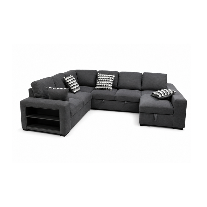 ALORA Stylish Dark Grey Sectional Sofabed