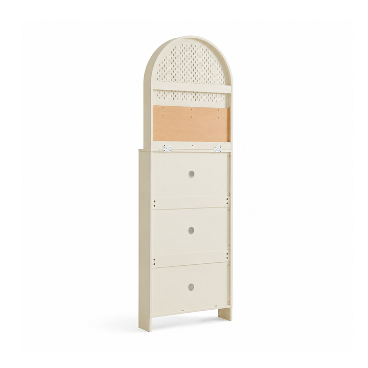 ROCCO 3-Tier Tilt-Out Shoe Cabinet with Hall Tree