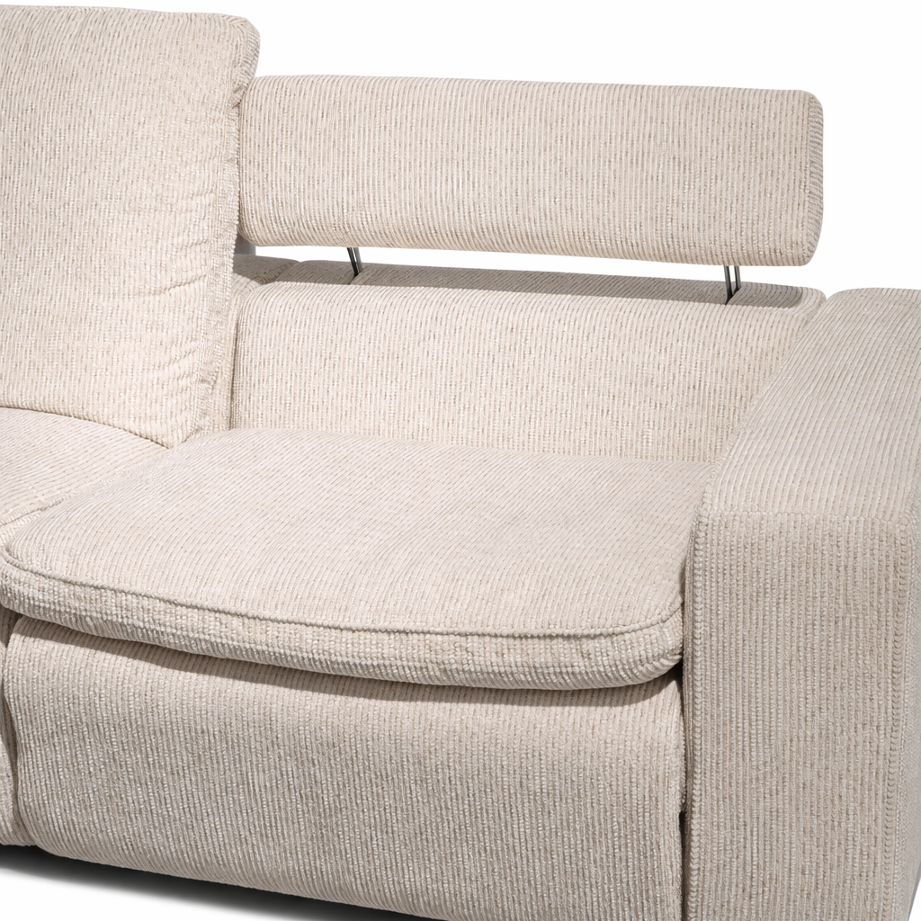 ELDRIC Beige Fabric Power Reclining Sectional Sofa