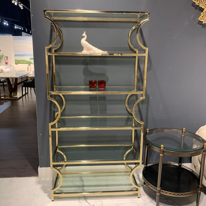 GINA Champagne Gold Glass Shelf