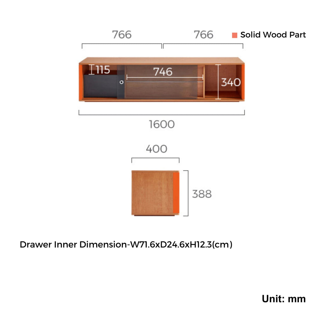 PRUSSIA Warm Wood Color TV Stand
