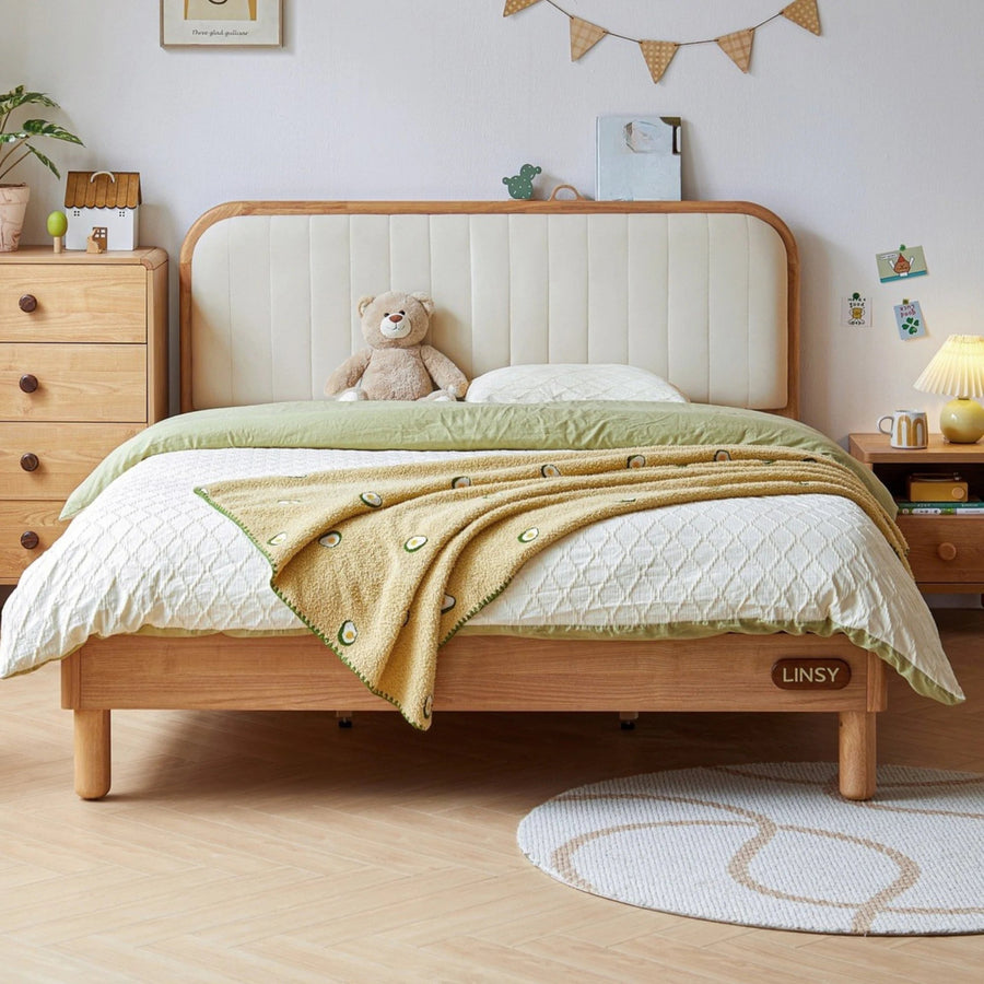 KUCHING Wood Color Children's Queen Bed