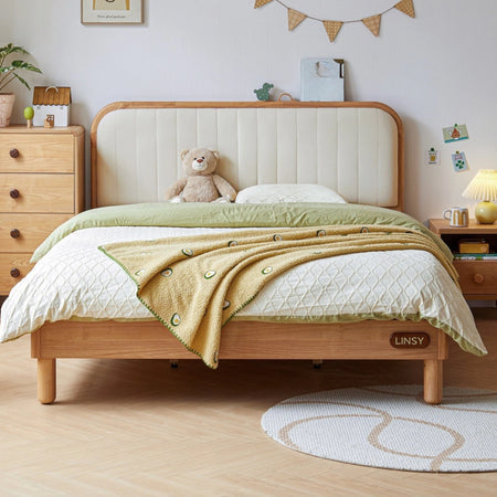 KUCHING Wood Color Children's Queen Bed