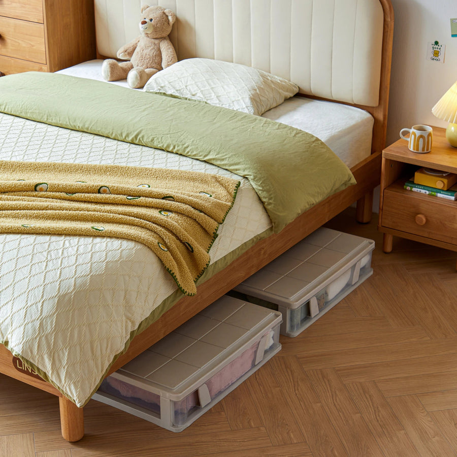 KUCHING Wood Color Children's Queen Bed