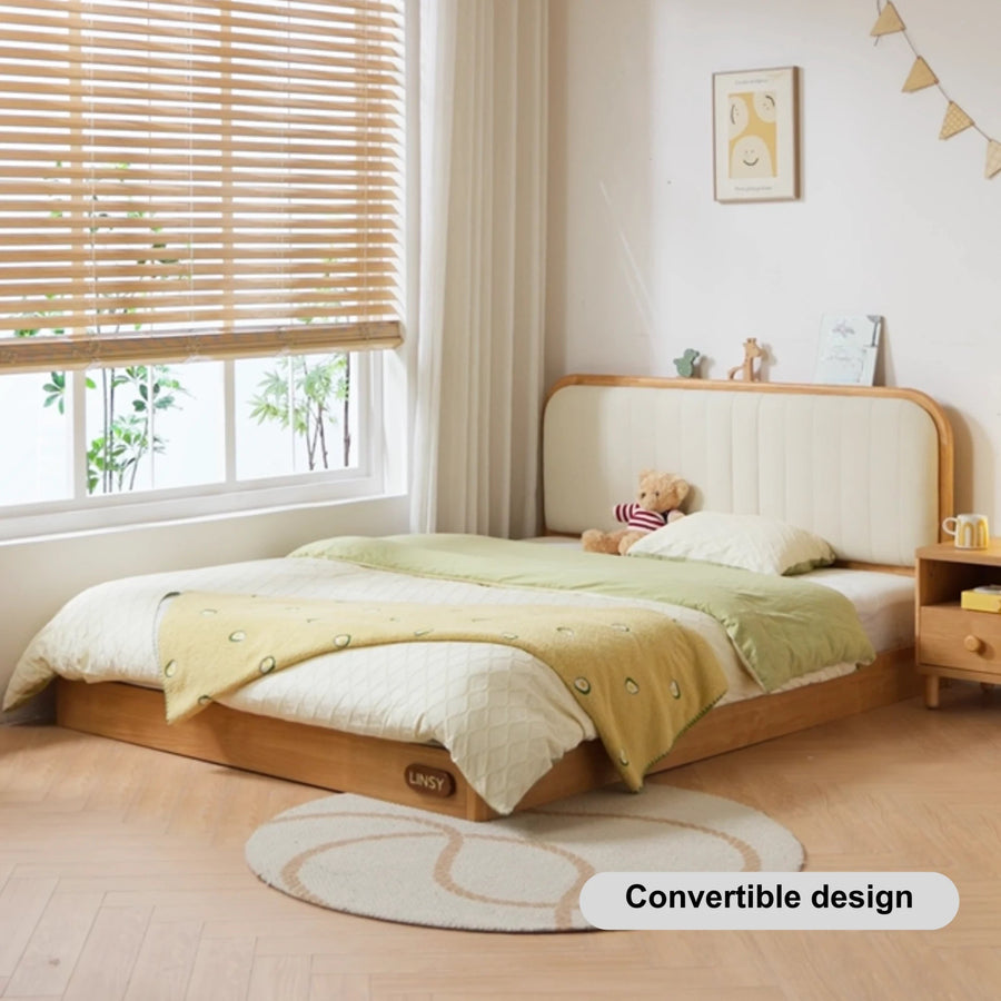 KUCHING Wood Color Children's Queen Bed