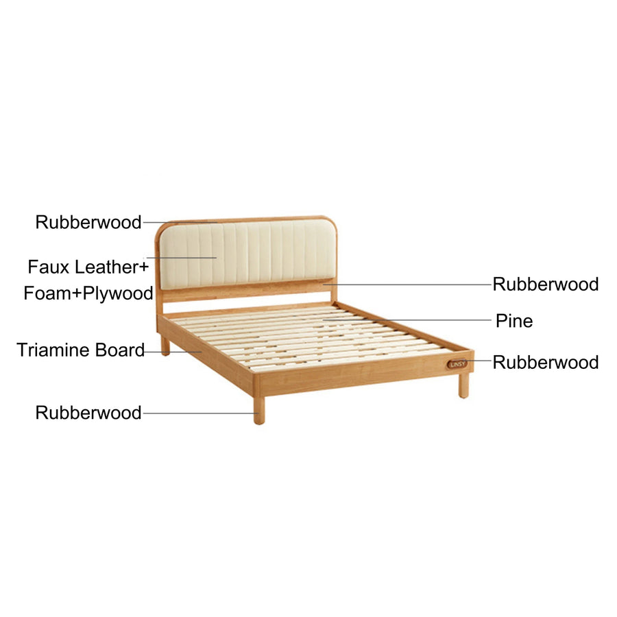 KUCHING Wood Color Children's Queen Bed