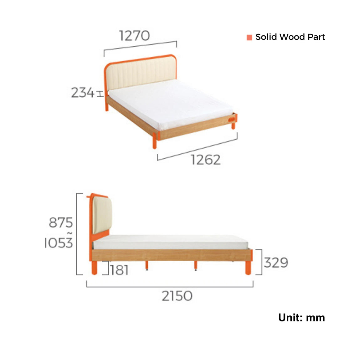 KUCHING Wood Color Children's Bed