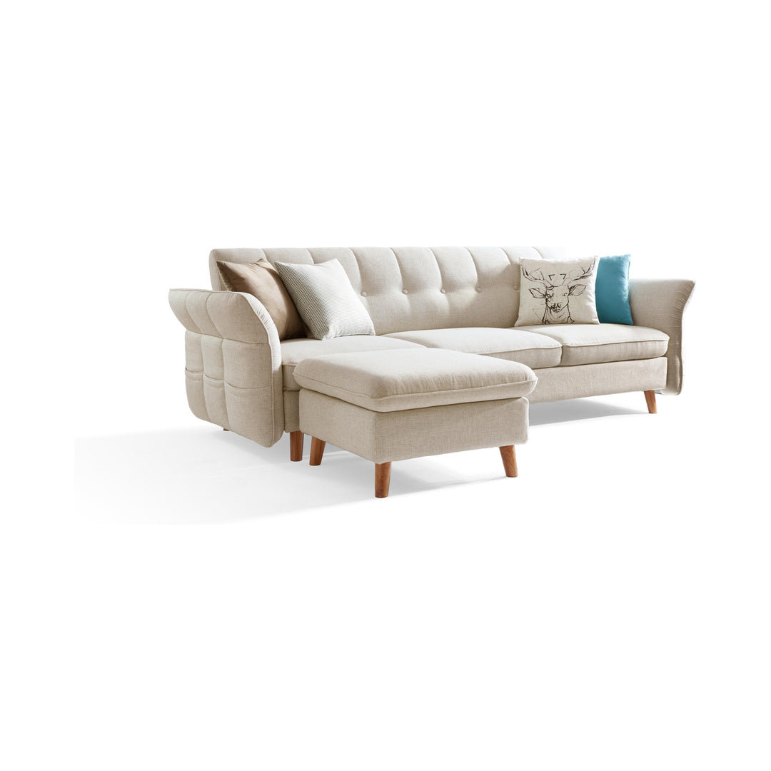 LILA Beige Sectional Sofa Bed
