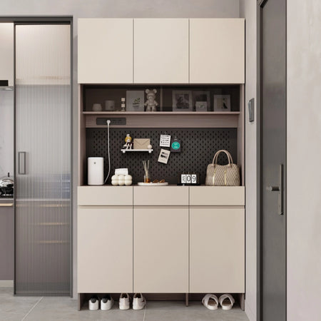 CAPE Three Door Coffee Color Shoe Cabinet