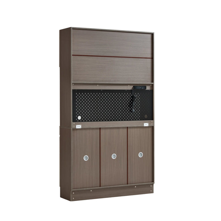 CAPE Three Door Coffee Color Shoe Cabinet
