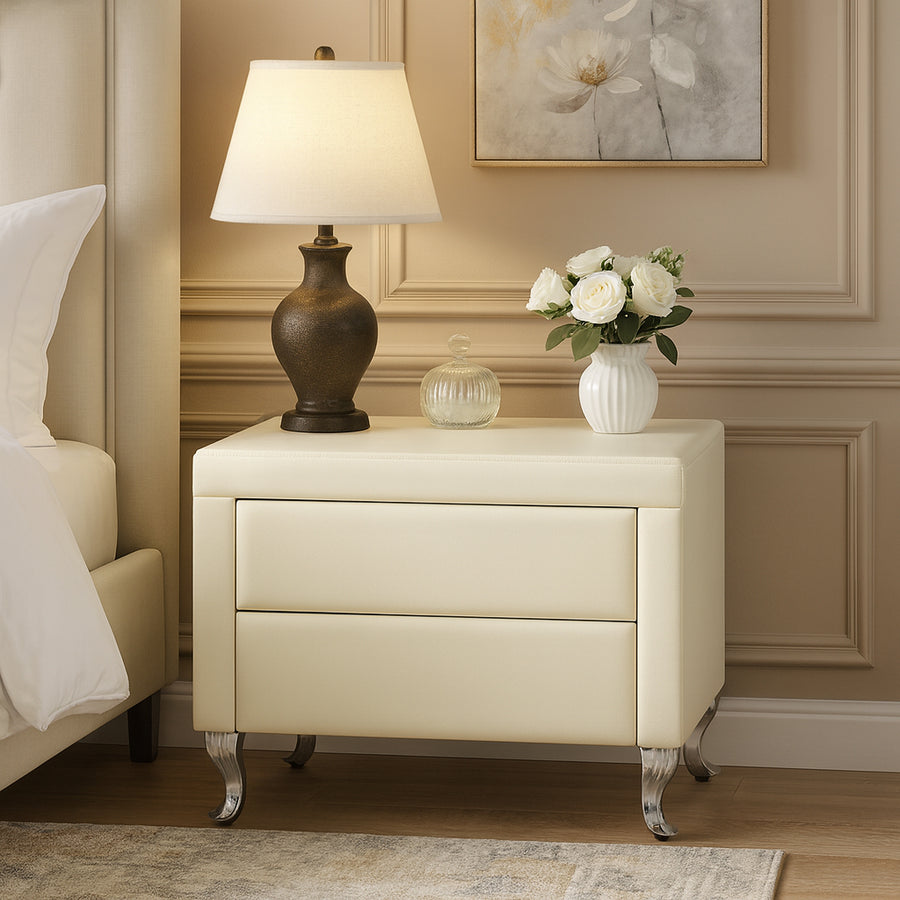 IVORYA Modern Two-Drawer Nightstand