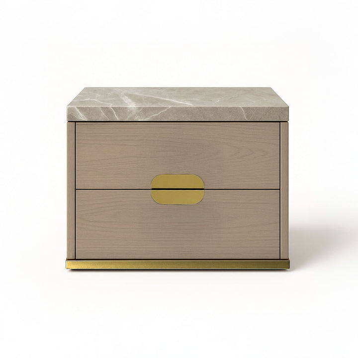 WESTIN Modern Marble-Top Nightstand with Gold Accent