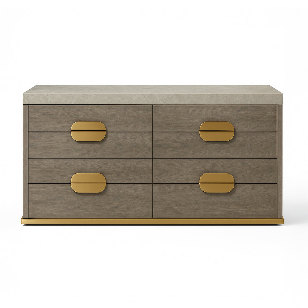 WESTIN Apuan Storm Wood Dresser with Gold Accents
