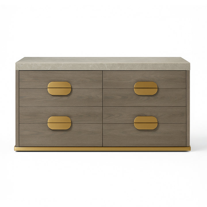 WESTIN Apuan Storm Wood Dresser with Gold Accents