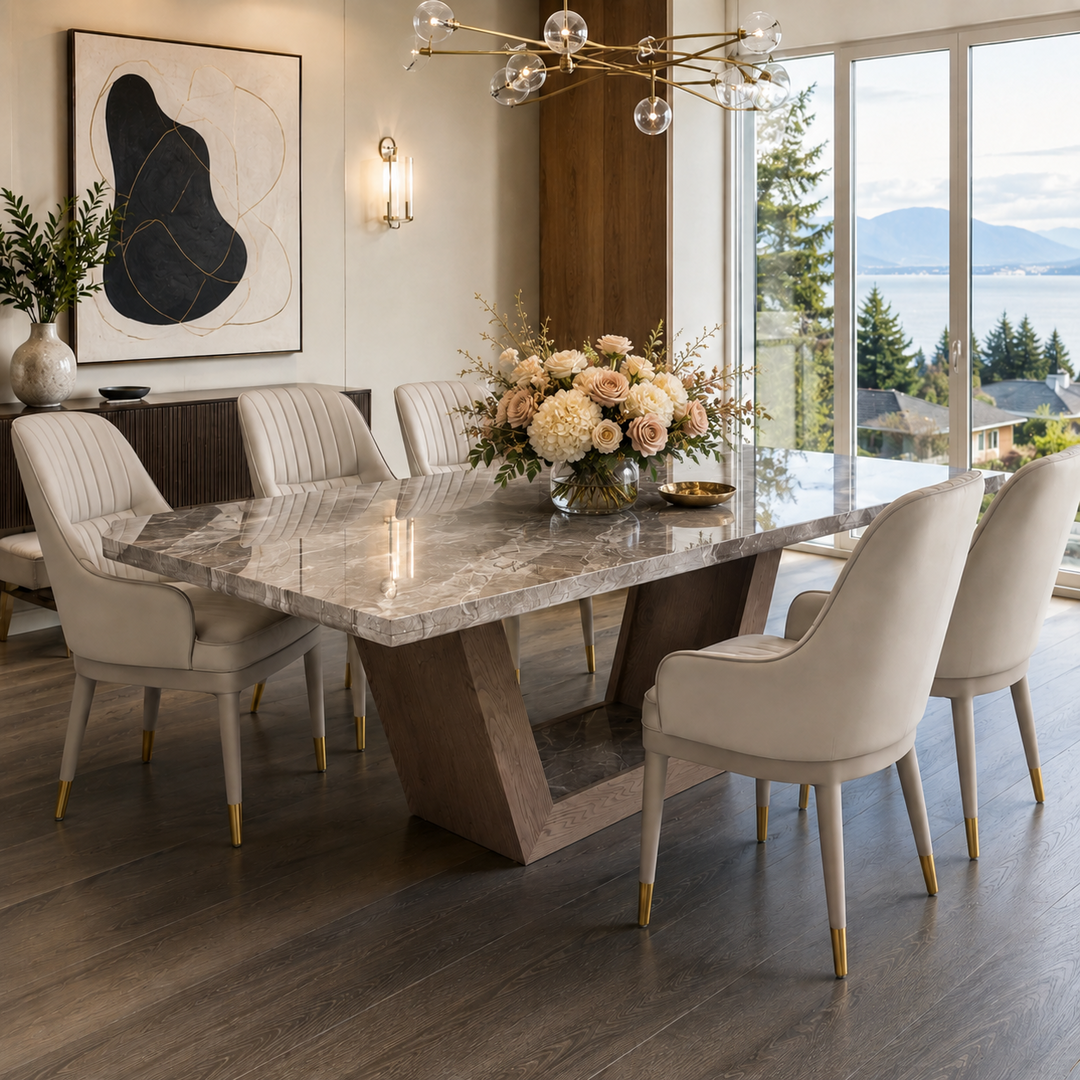 MARCELLA Two-Tone Tufted Dining Armchair