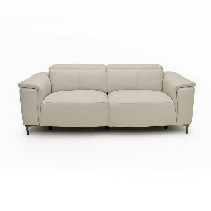 EVANDER Frost White Leather Power Motion Sofa