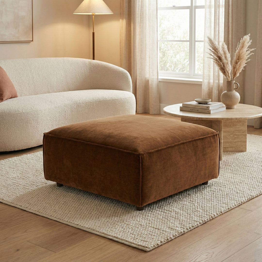 RUSSET Large Square Ottoman