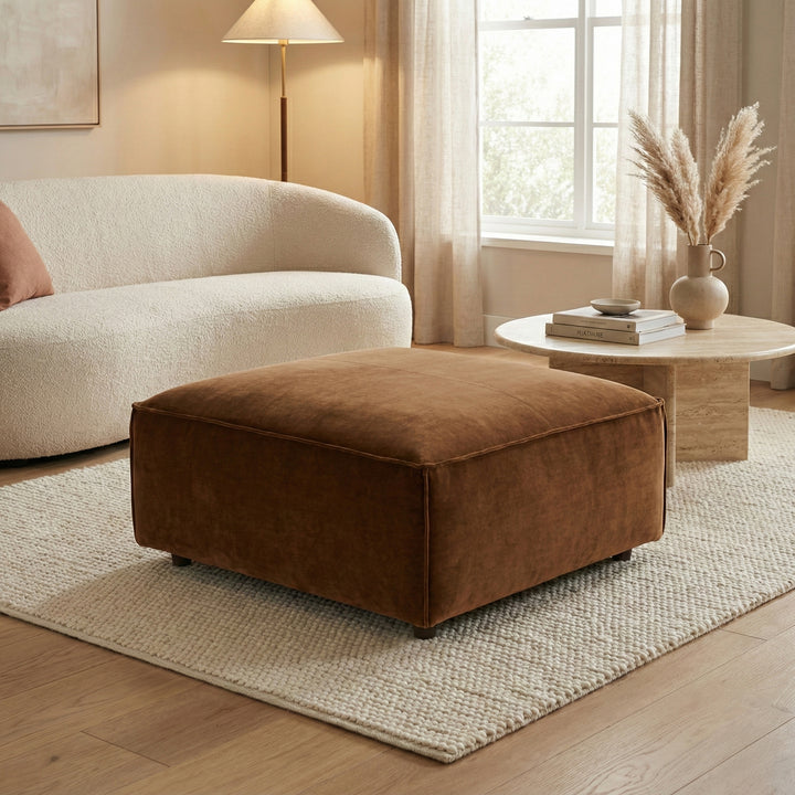 RUSSET Large Square Ottoman
