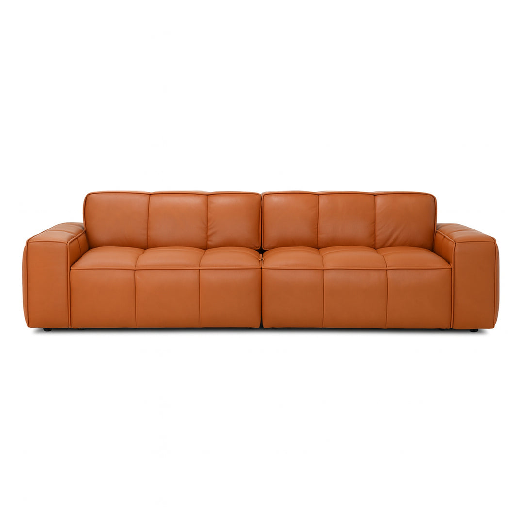 MARANTO 4-Seater Orange Leather Sofa