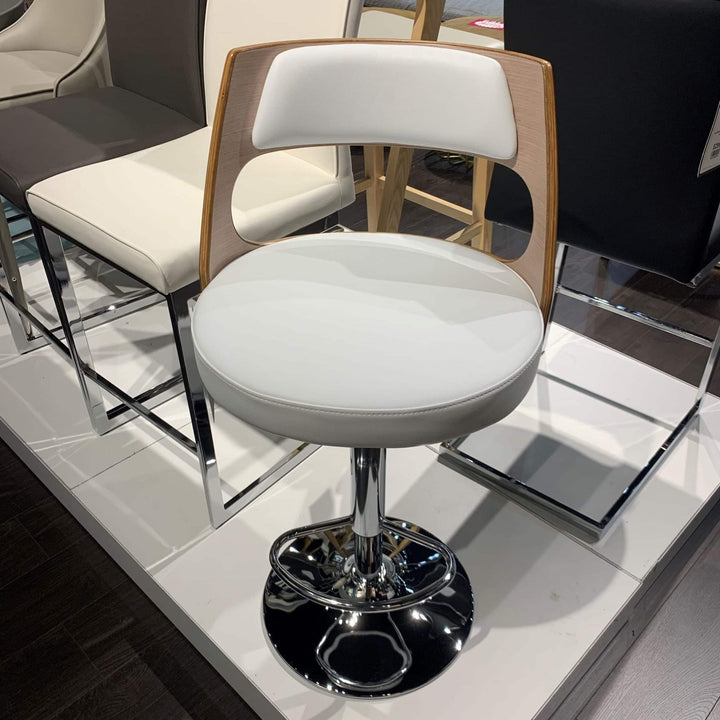 PATTAYA Leather & Wood Bar Stool Oak