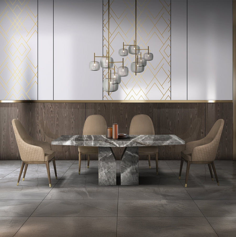 ZENITH Apuan Storm Marble Dining Table - Stone International