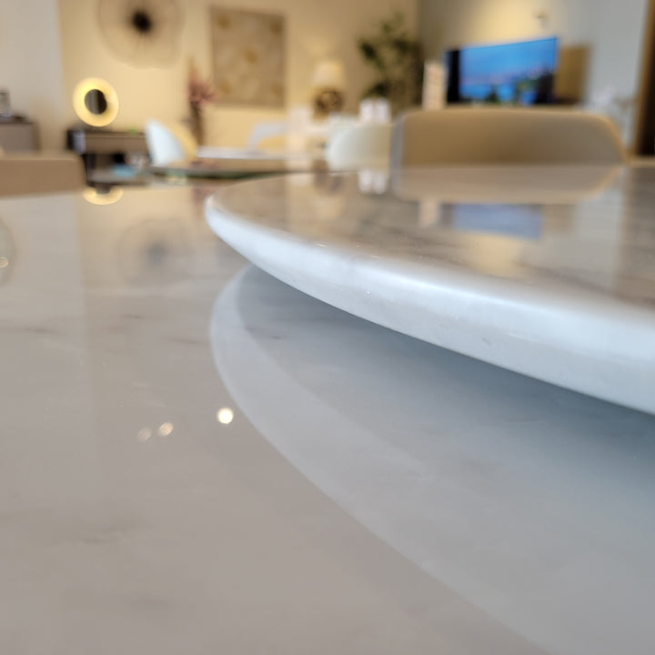 FLORA Grey Faux Marble Dining Table