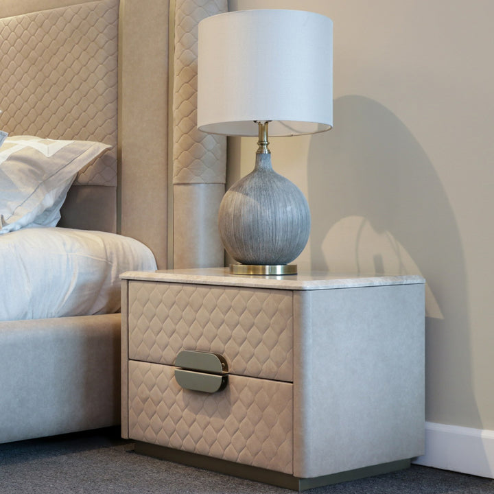 EUGENE Marble & Leather Nightstand – Stone International