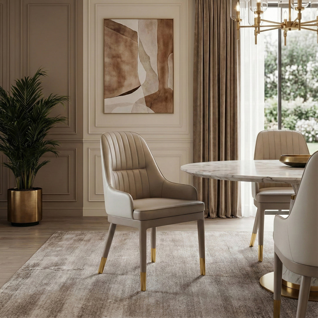 MARCELLA Two-Tone Tufted Dining Armchair