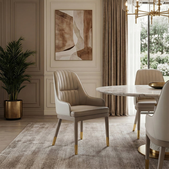 MARCELLA Two-Tone Tufted Dining Armchair