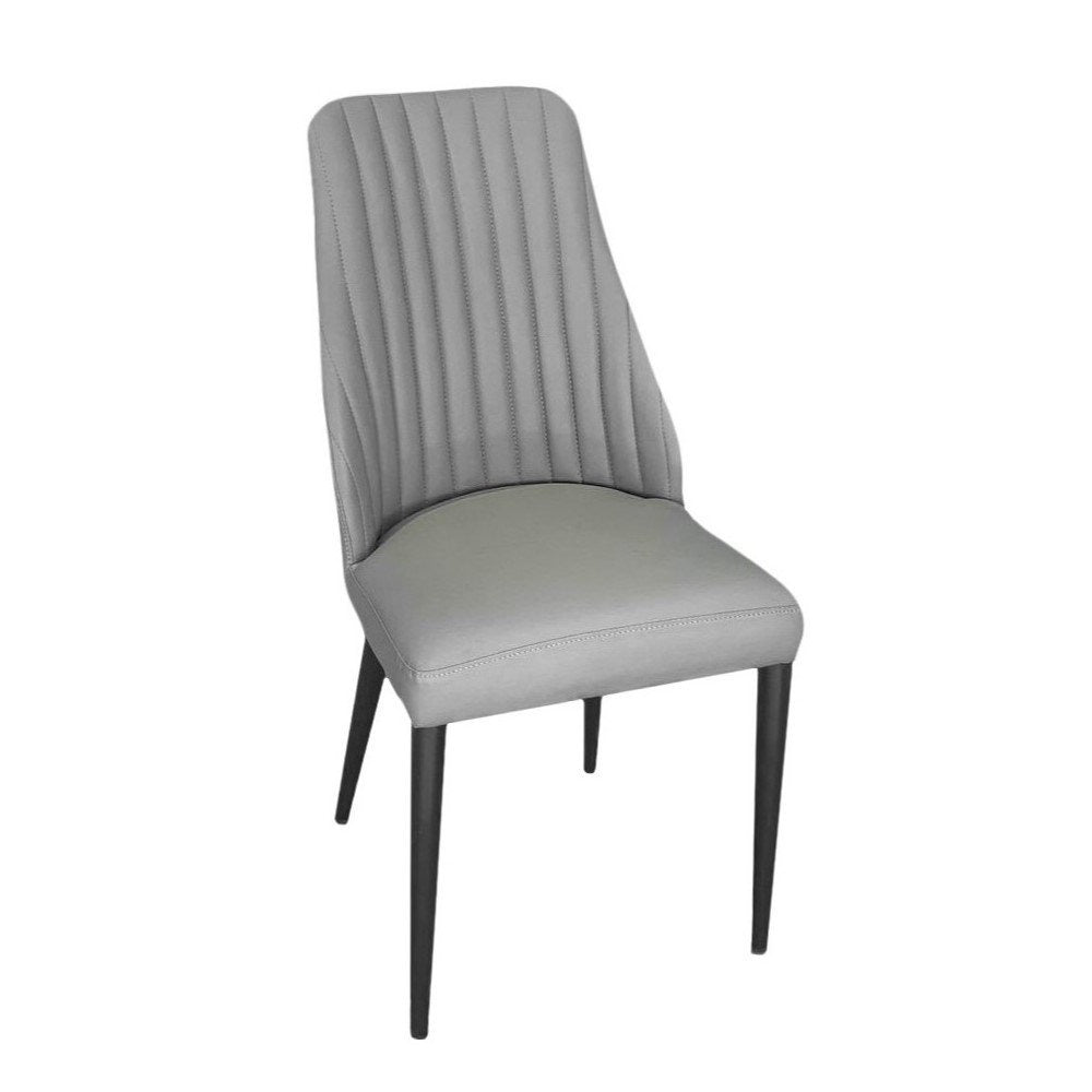 MASON Grey Vertical Stitched Dining Chair