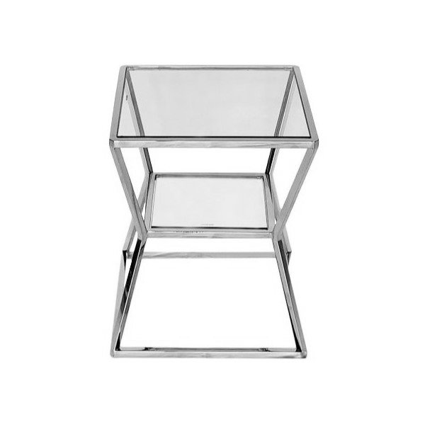 SOPHIA Glass End Table Silver