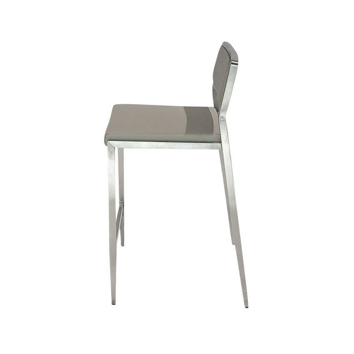 DAVINA Silver Leather Bar Chair