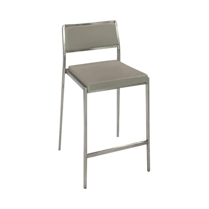 DAVINA Silver Leather Bar Chair