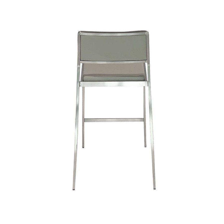 DAVINA Silver Leather Bar Chair
