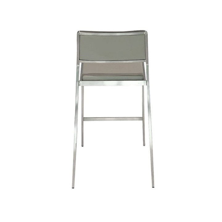 DAVINA Silver Leather Bar Chair