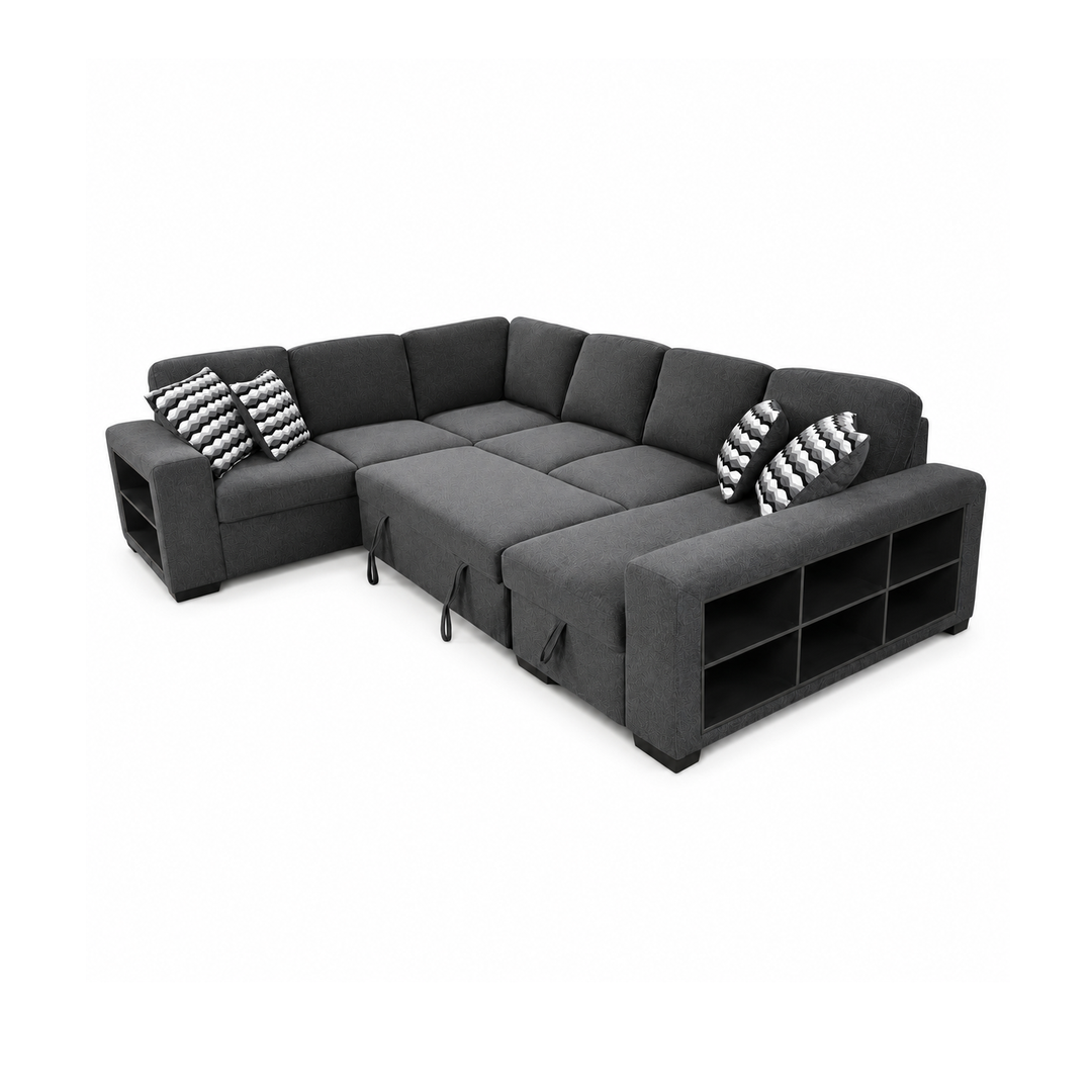 ALORA Stylish Dark Grey Sectional Sofabed