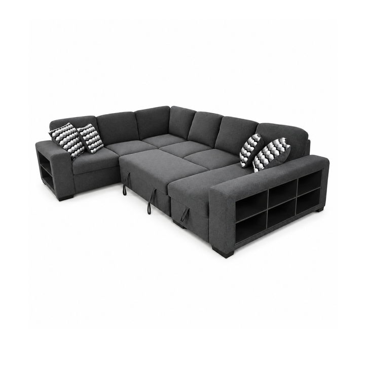 ALORA Stylish Dark Grey Sectional Sofabed
