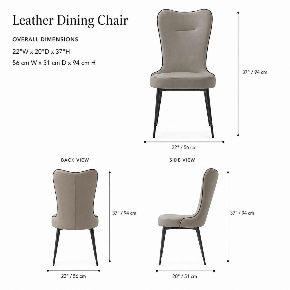 MICKEY Leather Dining Chair - Bellini